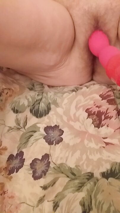 I jerk off playing with my cock while my girl plays with a dildo